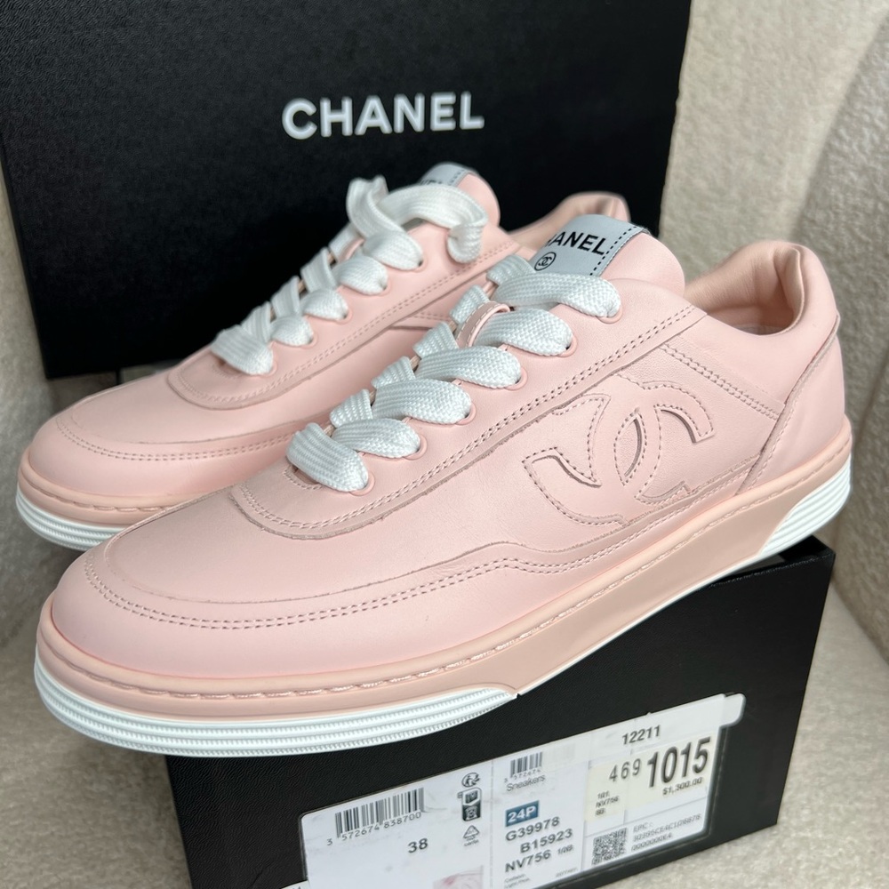 Chanel Pink Sneakers Sleek Minimalist Design